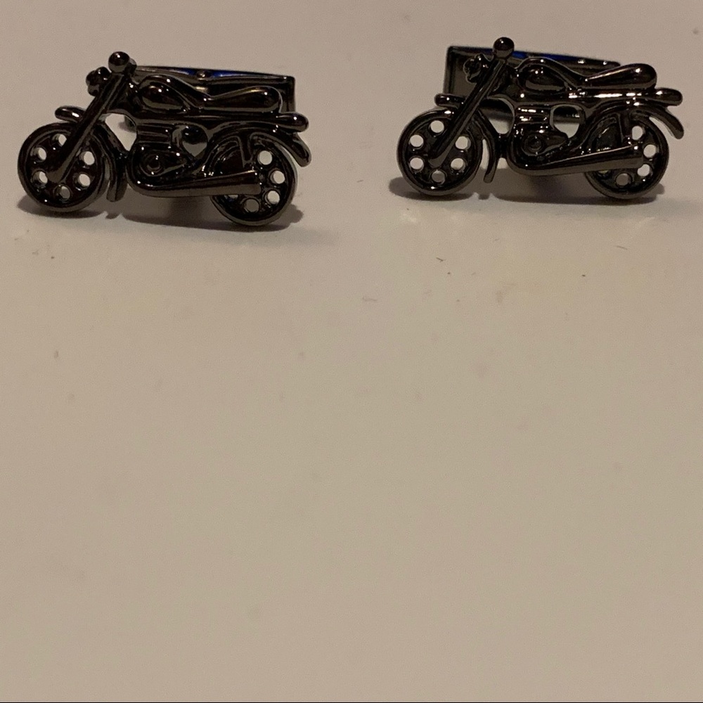 New Black Metal Motorcycle Cufflinks